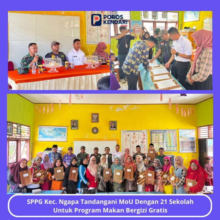 SPPG Kecamatan Ngapa Tandatangani MoU dengan 21 Sekolah Untuk Program Makan Bergizi Gratis